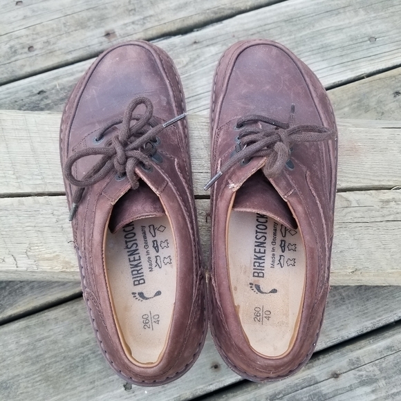Birkenstock Baltimore Brown Oiled Nubuck Suede Leather Lace-up Oxford Shoes 40 - Picture 5 of 11